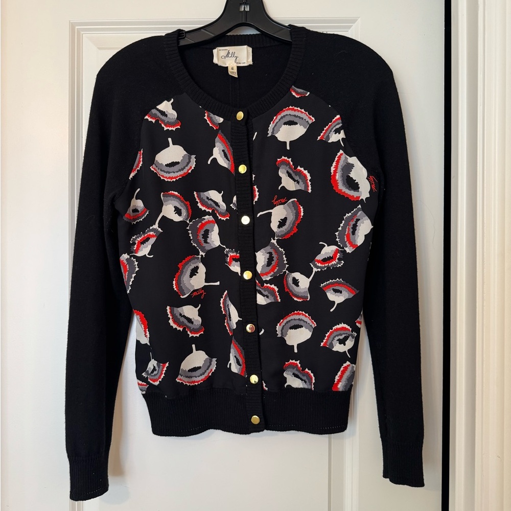 Milly - Lilly Black Patterned Cardigan